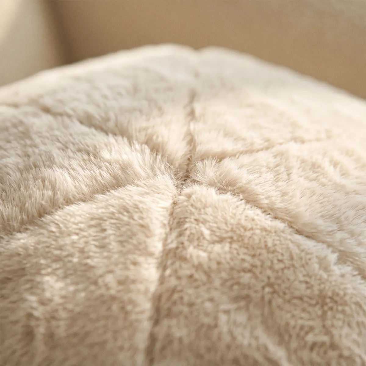 Close-up of the plush faux-fur texture